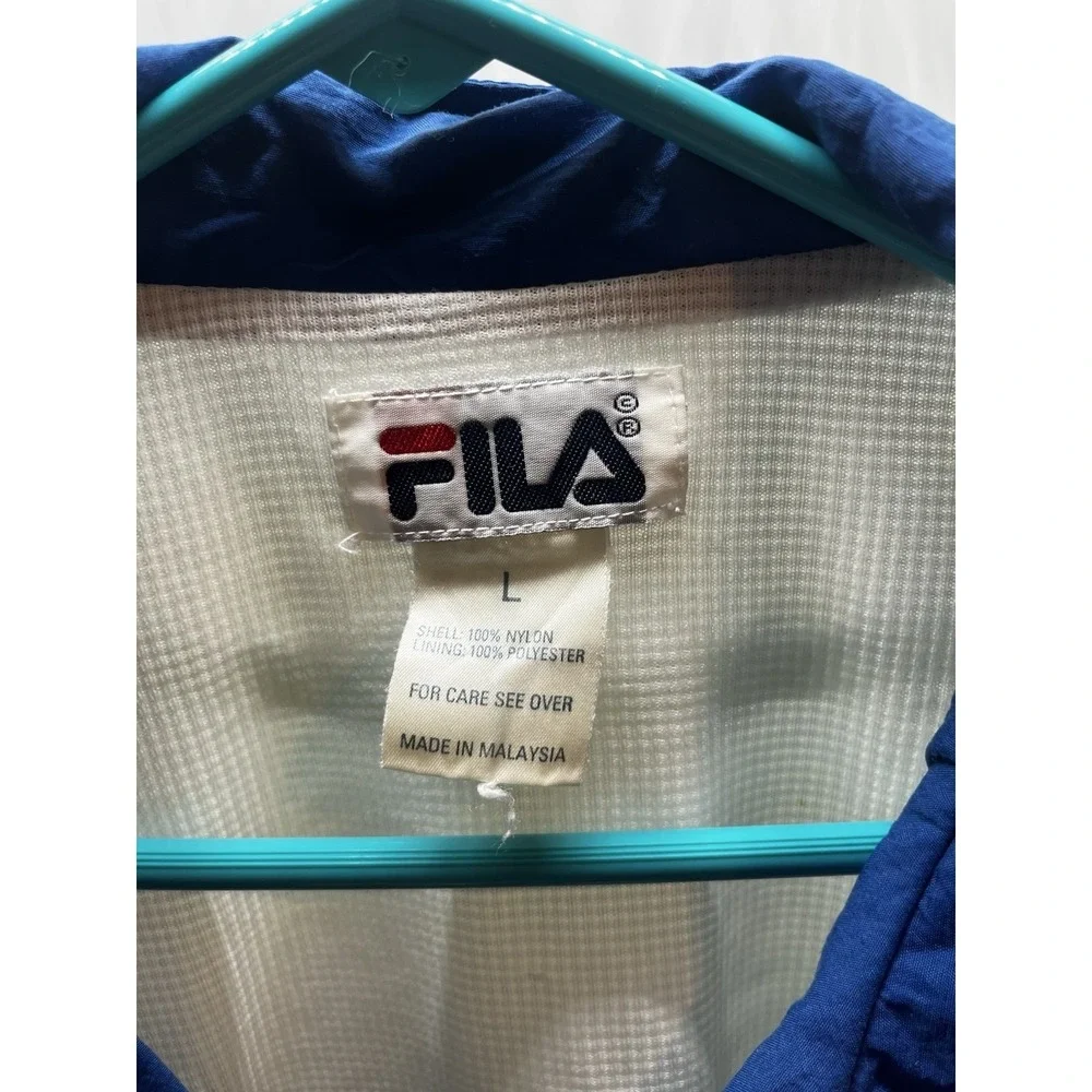 vintage FILA windbreaker Track jacket blue, white, green colorblock Large L Y2K